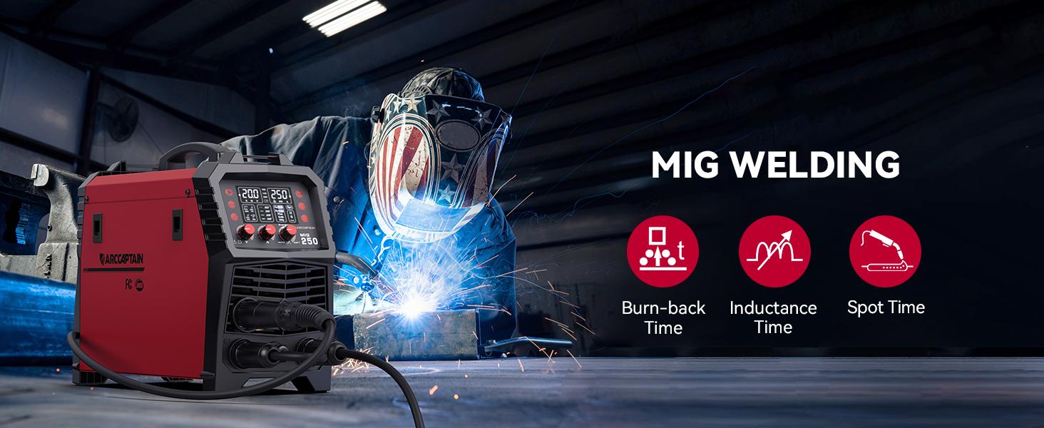 ARCCAPTAIN MIG250 Multi Process Welder 250 Amps MIG Welder Welding Machine Heavy Duty Work Portable Welder welder machine
