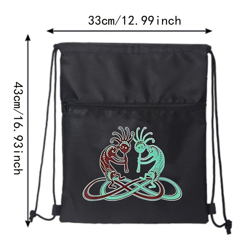 Forever Infinty Lemniscates Brown Teal Simple versatile drawstring backpack durable for school commute and outdoor use Waterproof Backpack