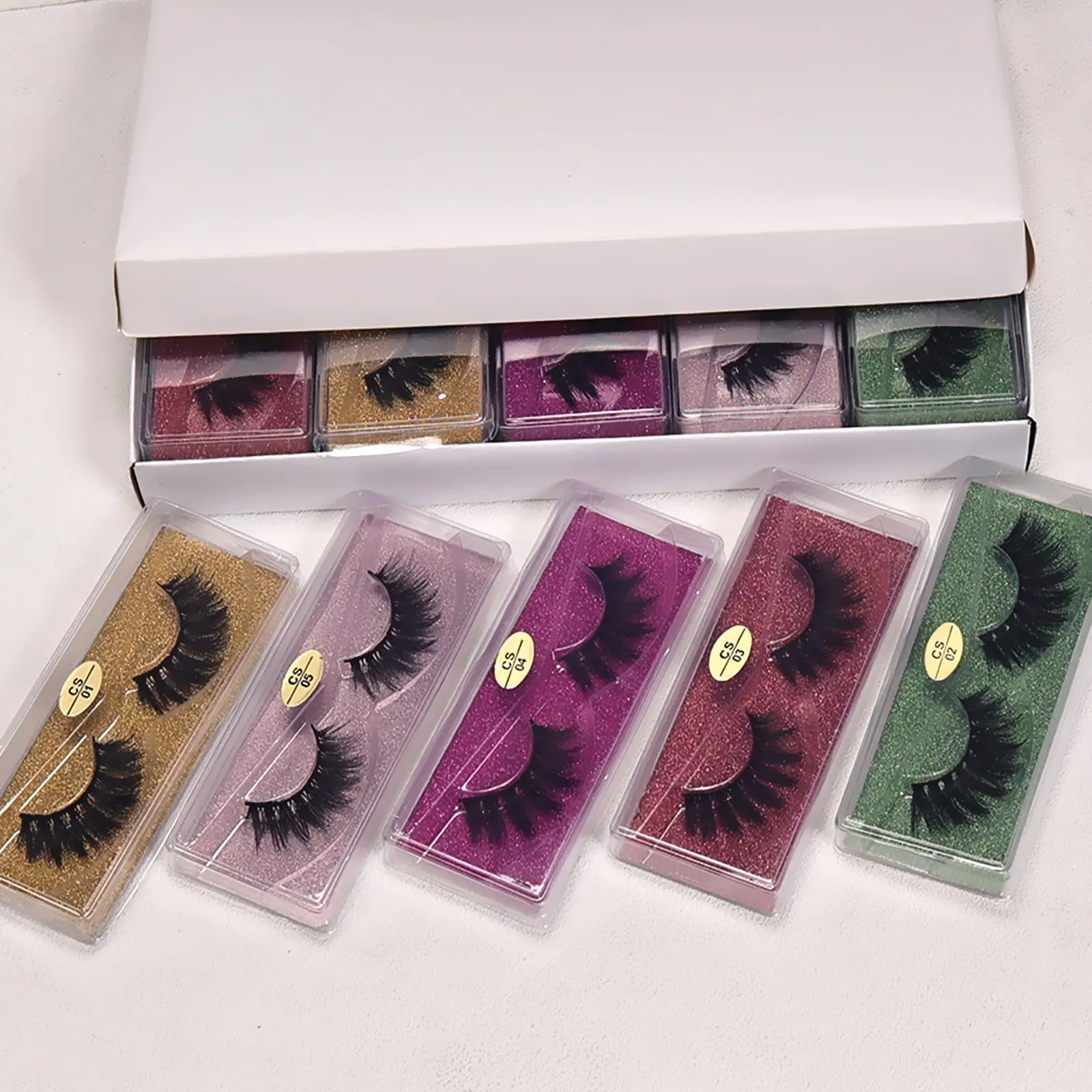 10 Pairs Lashes Bulk Natural False Eyelashes Pack Soft Thick 3D Eyelashes Makeup Volume Fluffy Lashes Bulk Cosmetic Eyelashes