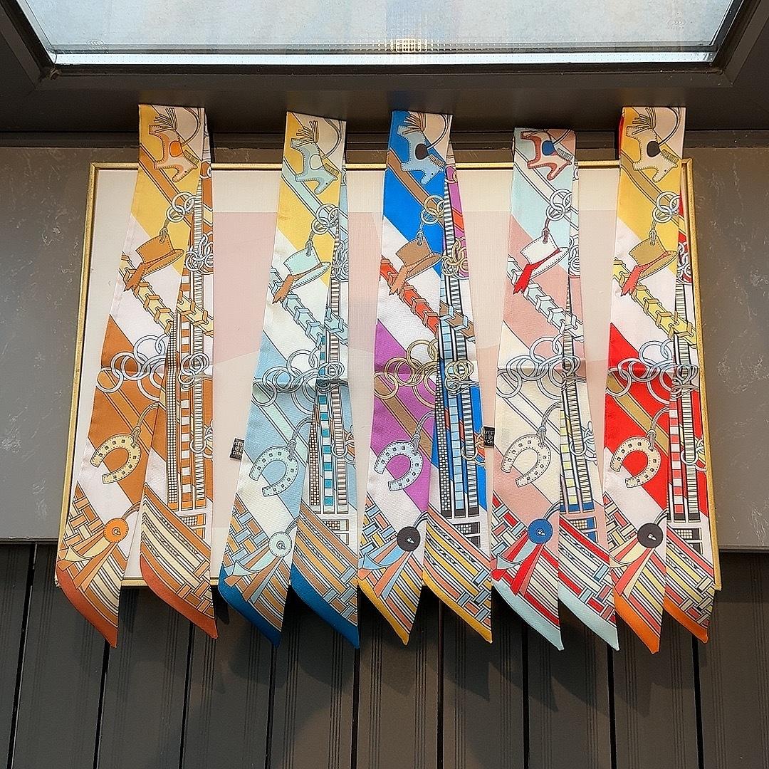 5-Piece Scarf Bag Set for Women, Narrow Scarf with Tie, Hair Accessory Neck Scarf, Fashion Gift Accessories, Ideal for Women