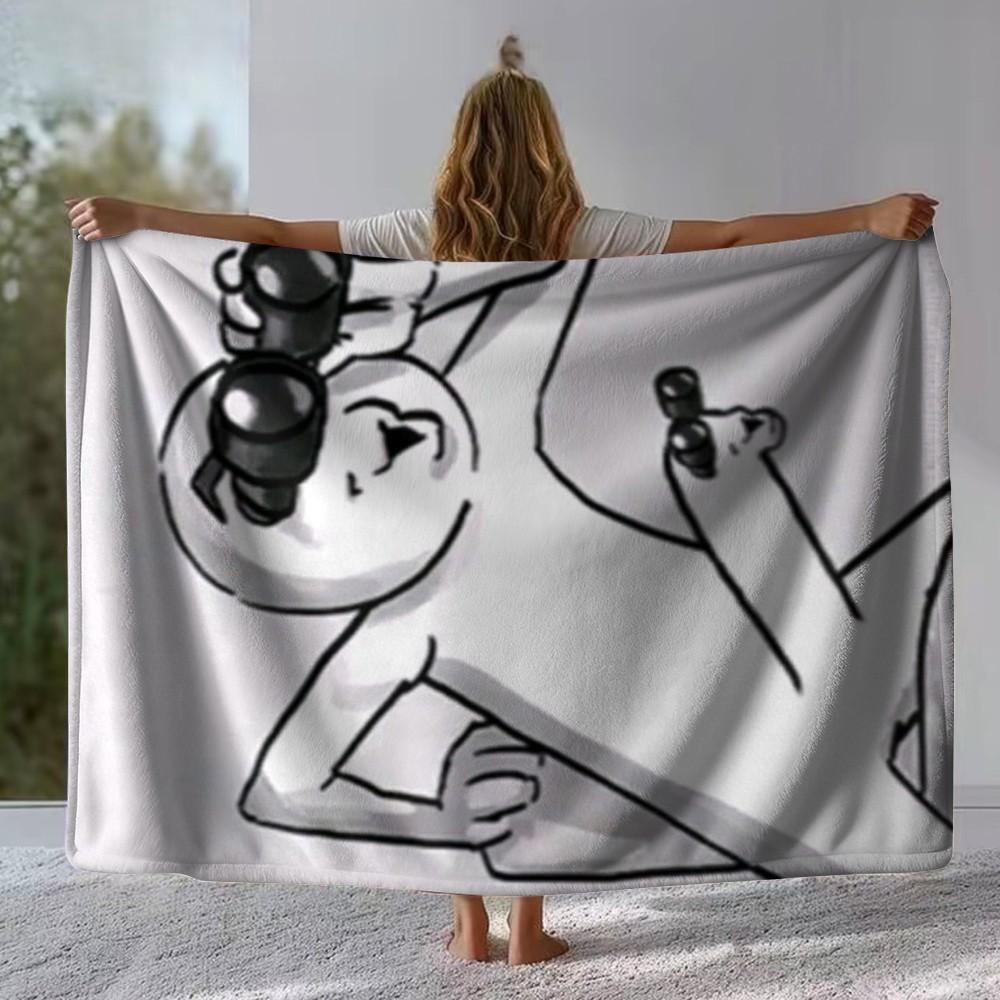 Funny Pattern Print Blanket, Flannel Series Bedding, Dormitory Blanket, Nap Blanket, Car Blanket, Office Blanket, Air Conditioning Blanket