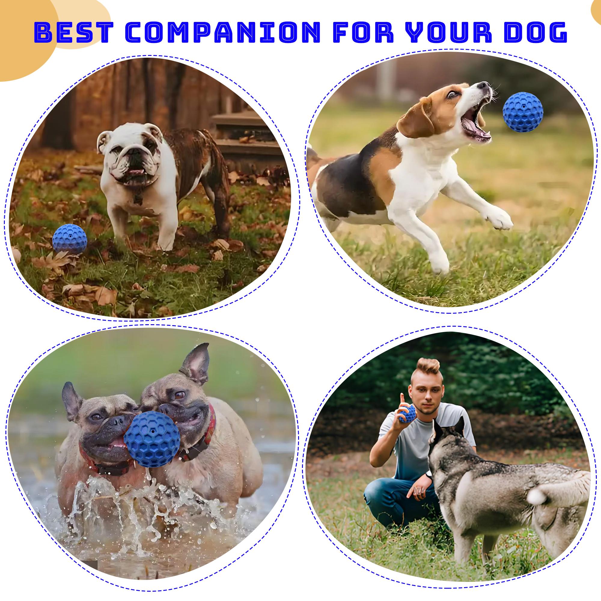 Indestructible Squeaky Dog Ball - Relieves Anxiety, Cleans Teeth, Interactive Chew Toy for Large Breeds, Outdoor Waterproof Indestructible Squeaky Dog Ball - Relieves Anxiety, Cleans Teeth, Interactive Chew Toy for Large Breeds, Outdoor Waterproof