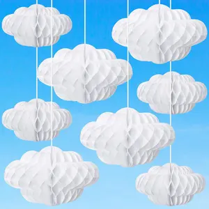 Affrolling 20 Pcs 3D Cloud Decorations Hanging Honeycomb Decor Artificial Cloud Ornaments for Ceiling Art Wedding Birthday Nursery Room Baby Shower Party Decorations (Medium,Classical Style)