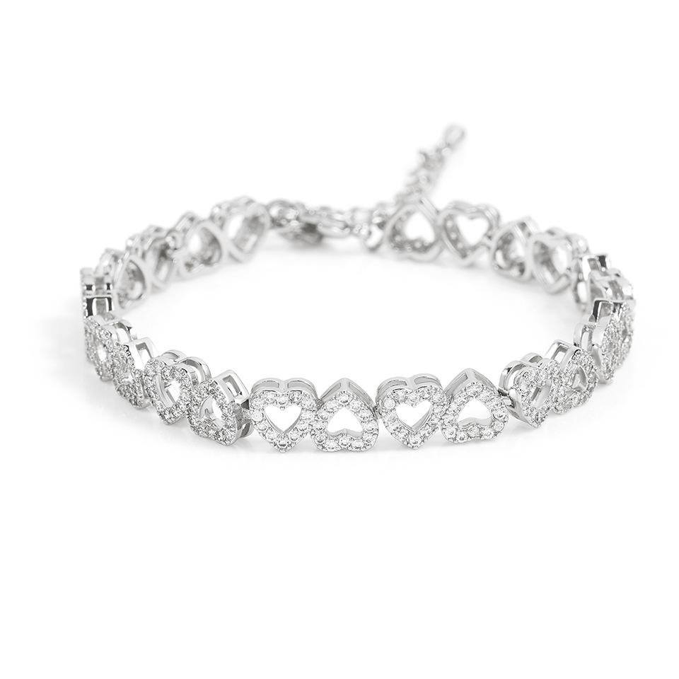 Women's High-Grade Diamond Bracelet Simple Affordable Luxury Fashion Style Women's High-Grade Super Flash Gift Love Adjustable