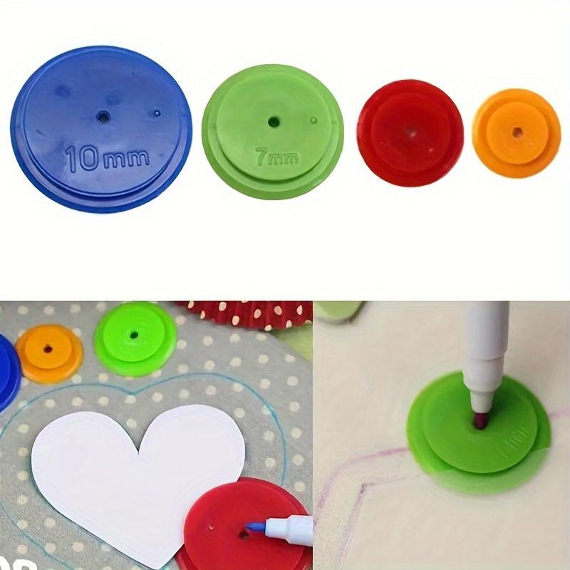 [4pcs Assorted Sewing Scanning Wheels] 4pcs Sewing Scanning Wheels - Assorted Sizes (3mm/5mm/7mm/10mm) for Crafting & Patchwork, Durable Plastic Marking Rulers in Red & Green, Sewing Tools