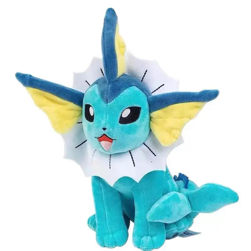 Pokemon Eevee-Vaporeon Huggable Kawaii Stuffed Animal, 25cm Anime TV Game Plush Toy, Funny Gift for Kids, Huggable Stuffed Animal, Kawaii Stuffed Animals