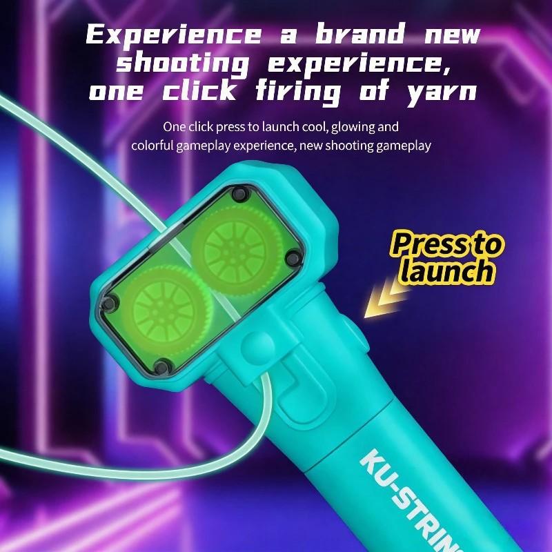 Glowing Gear Electric Rope Launcher, USB Rechargeable High-Speed Motor Magic Floating Rope, Stress Relief Toy, Stress Relief Tools for Kids and Adults, Birthday Gift for Ages 3+