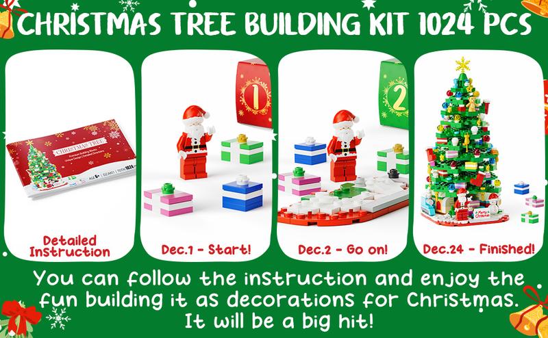 Advent Calendar 2025, 24 Days STEM Surprise puzzle blocks 12-in-1 Christmas Gift Box