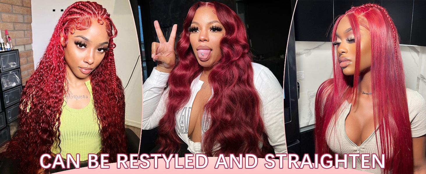 Tuneful 99j Burgundy Lace Front Wigs Human Hair 13x6 HD Transparent Lace 613 Body Wave Lace Front Wigs Human Hair Hot Red Pre Plucked Human Hair Wigs for Women SummerVibes