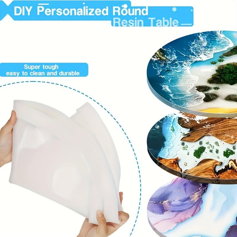 1 Piece 14in Large Silicone Mold, Super Big River Table Resin Mould, Round Table Tray Board Epoxy Resin Silicone Mould, DIY Craft Mould