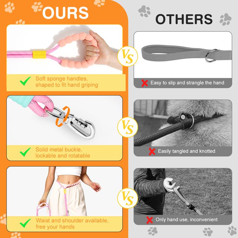 2026 Pawaboo Hands Free Dog Rope Leash, Adjustable Waist , Crossbody Rope with Explosion-Proof Handle, Lockable Metal Clipthe ,The Best Gift for Dogs and Owners,(66.87'' x 0.39'' x 0.39'') Outdoorfun dogaccessories