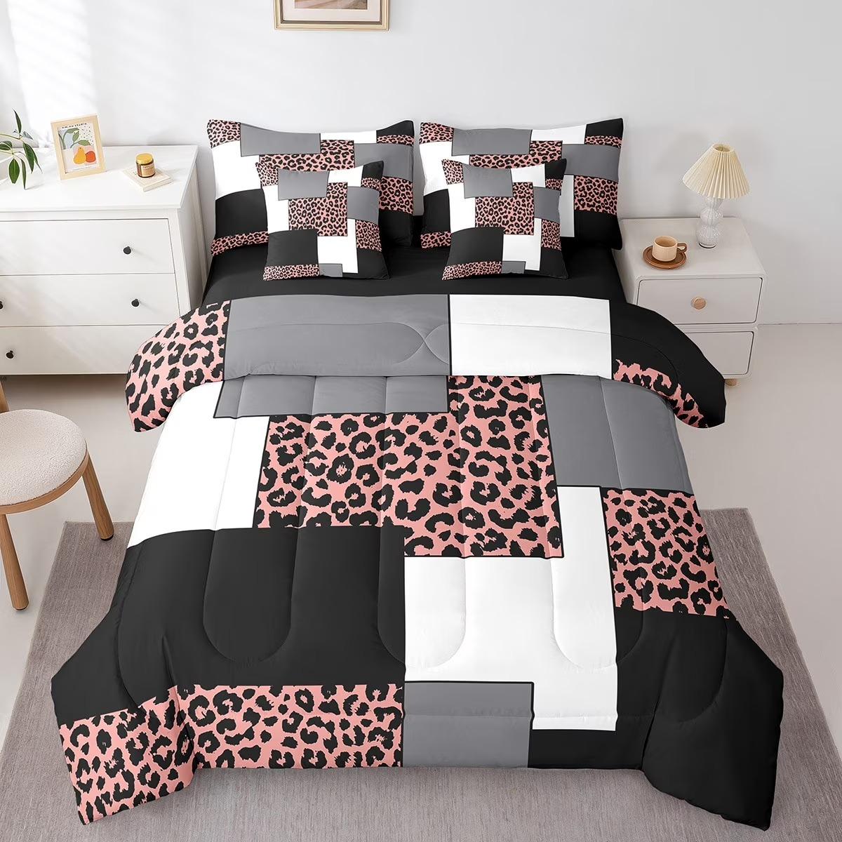 Zebra Leopard Print Bedding Set, Ultra Soft Breathable Duvet Cover, High Definition Digital Print, 100% Polyester, Includes Pillowcases, Bedroom Bedding Set