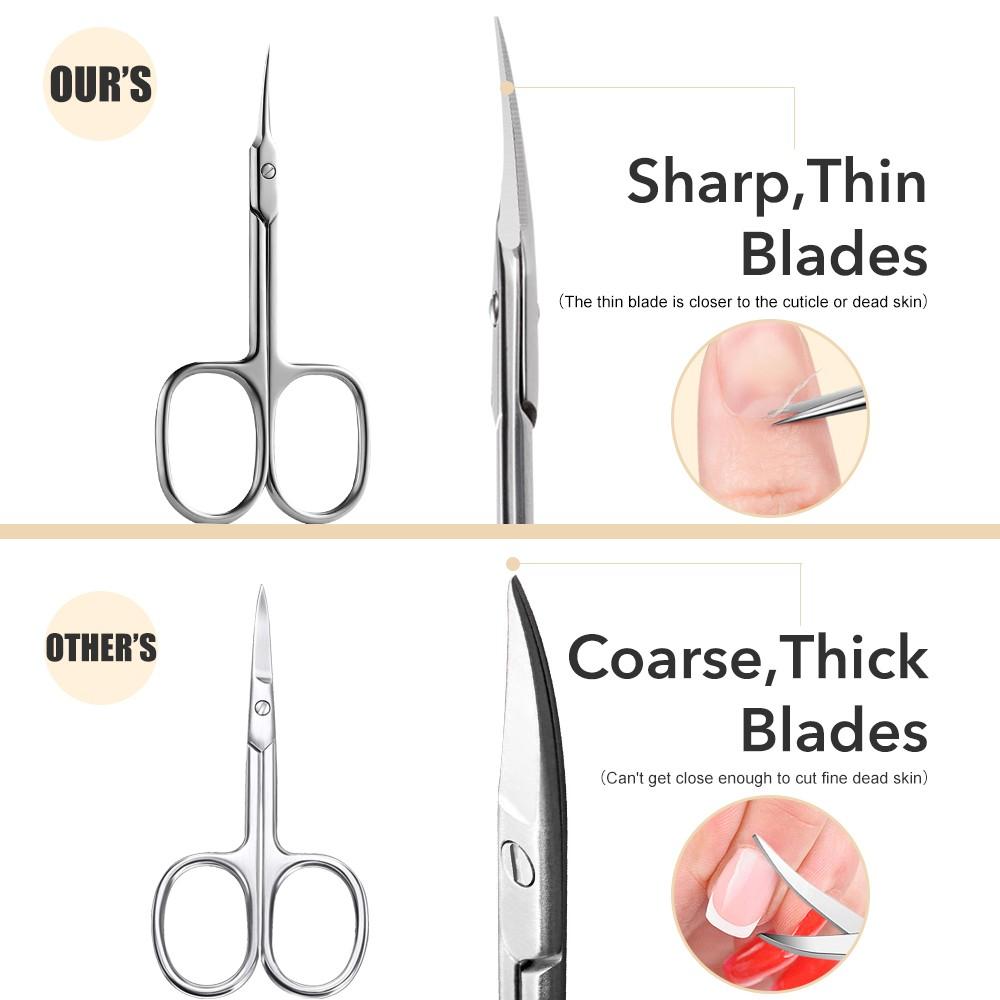 Nail Dead Skin Clipper, Stainless Steel Curved Blade, Multi-Functional Small Scissors for Eyebrows and Lashes, Beauty Tool