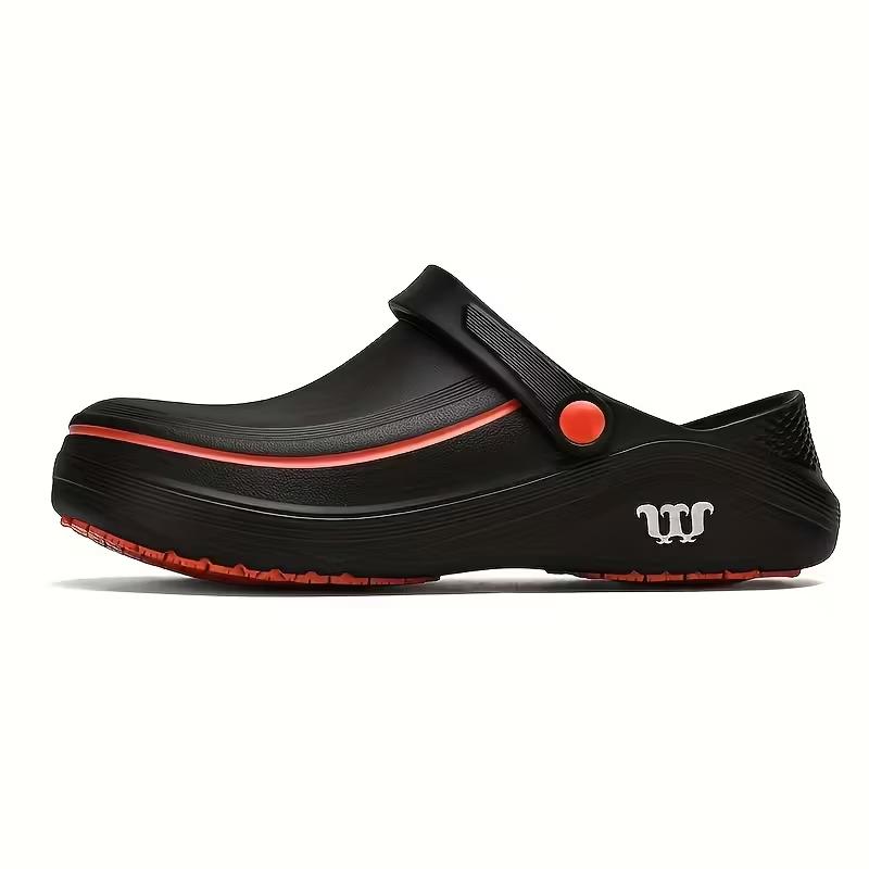Mule slippers,Chef work shoes wide toe shoes- anti slip, oil resistant, waterproof, easy to clean, affordable work shoes,comfortable, easy to put on and take off, suitable for kitchen, nursing, and catering work. Black.Men's and women's shoes
