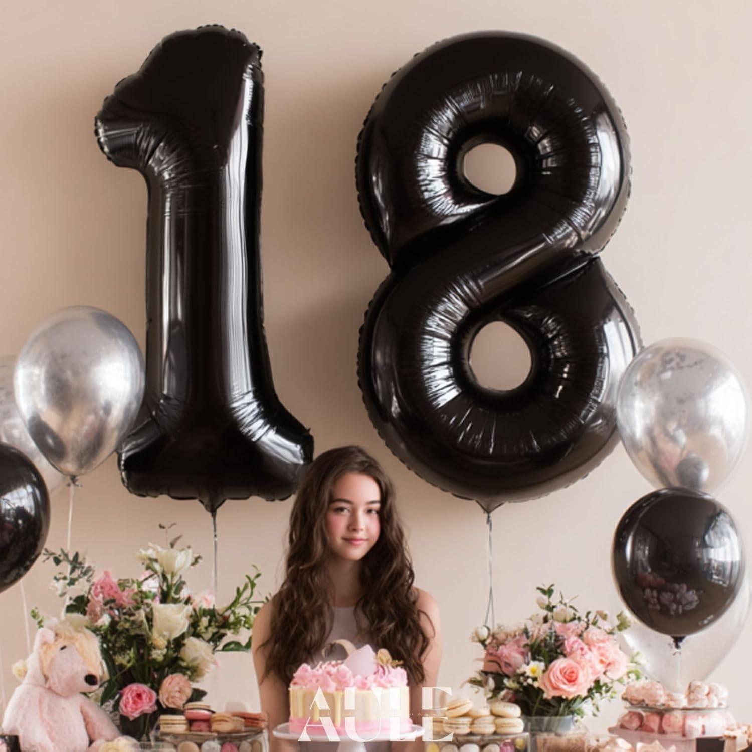 32-Inch Number Aluminum Foil Balloon, Customizable 0-9 Numbers, Perfect for Birthday Parties, Halloween, Christmas, Graduation, Mother's Day, Number Balloons, Party Balloons Decorations