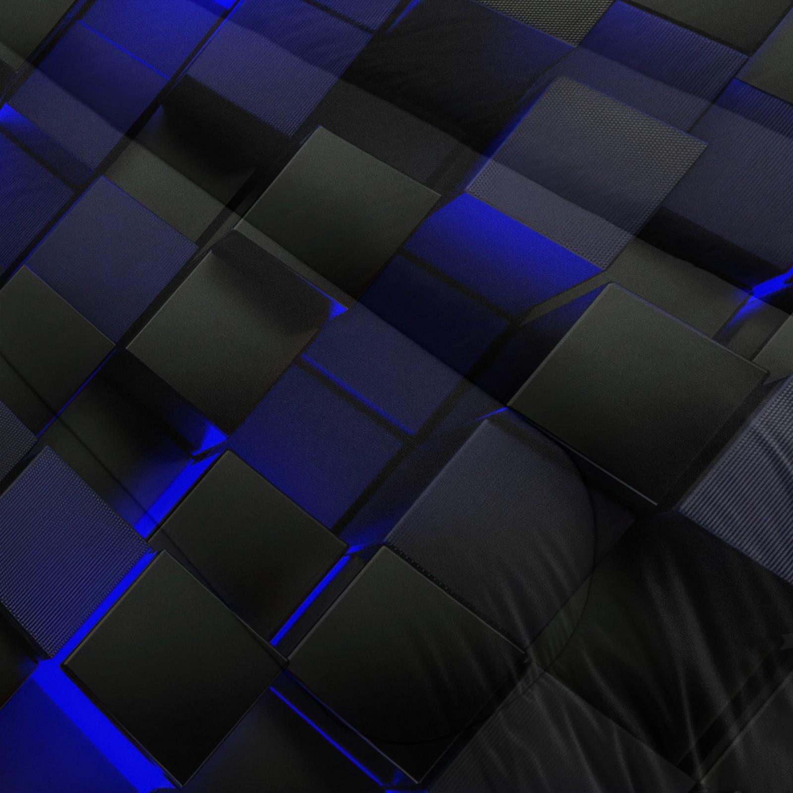 3D Blue & Black Cube Comforter Set - Durable Material Comfy Bed Sets, 1 Quilt + 1/2 Pillowcases, Modern Geometric Gaming Bedding for Teens & Gamers, Ideal for Bedrooms, Dorms & Guest Rooms