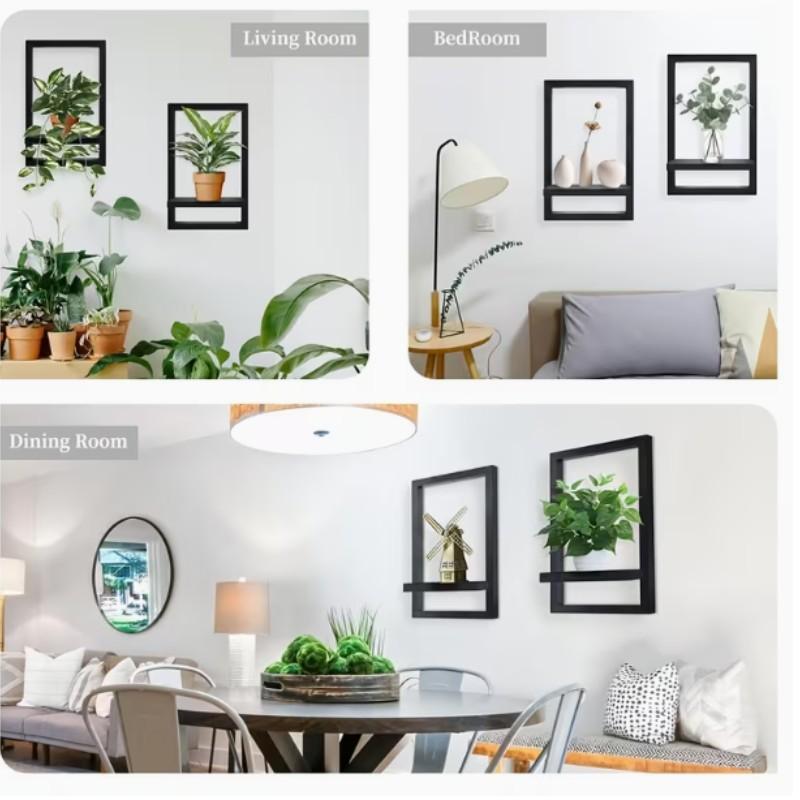 Wall-Mounted Plant Rack, Space-Saving Wood Indoor Plant Shelf, Home Decor, Succulent Display, Herb Showcase, Floating Shelves