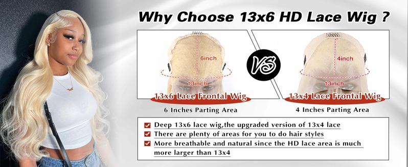 GK 13x6 613 Hd Transparent Lace Front Wig Human Hair Pre-Plucked Body Wave and Starght 180% Bleached Lace Frontal Wigs for Women