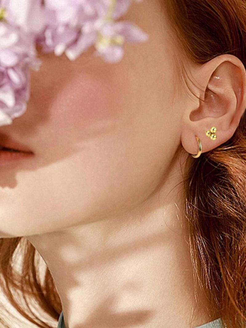 Mixed Style Rhinestone Decor Earrings Set, Stainless Steel Cartilage Earrings, Fashion Jewelry for Party, Daily Clothing Decor, Trendy All-match & Exquisite Jewelry for Gift