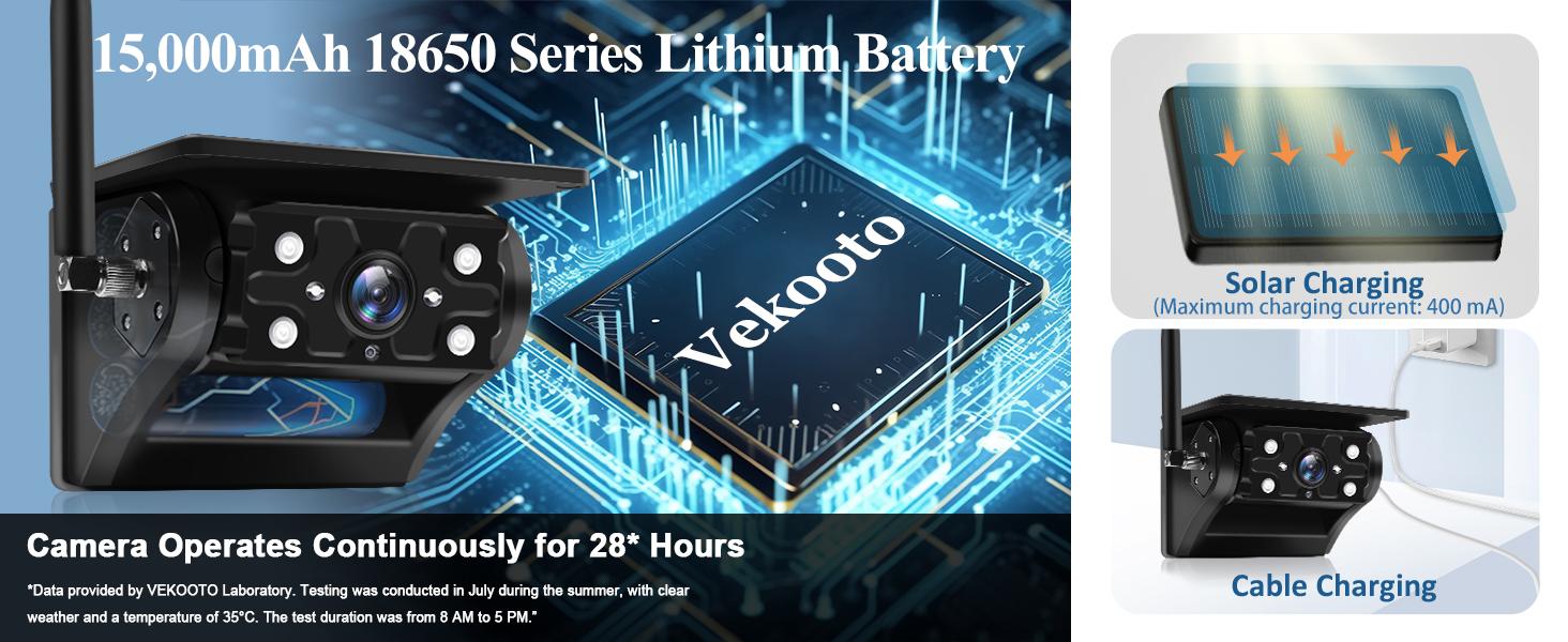 VEKOOTO VK7 Magnetic Solar Wireless Backup Camera 7'' IPS Touchscreen Monitor HD1080P No Wiring Rechargeable Camera for RV Trailer Camper Car Blind Spot Truck Automotive Backup Camera for Truck IP69 Waterproof IR Night Vision Christmas gifts farm