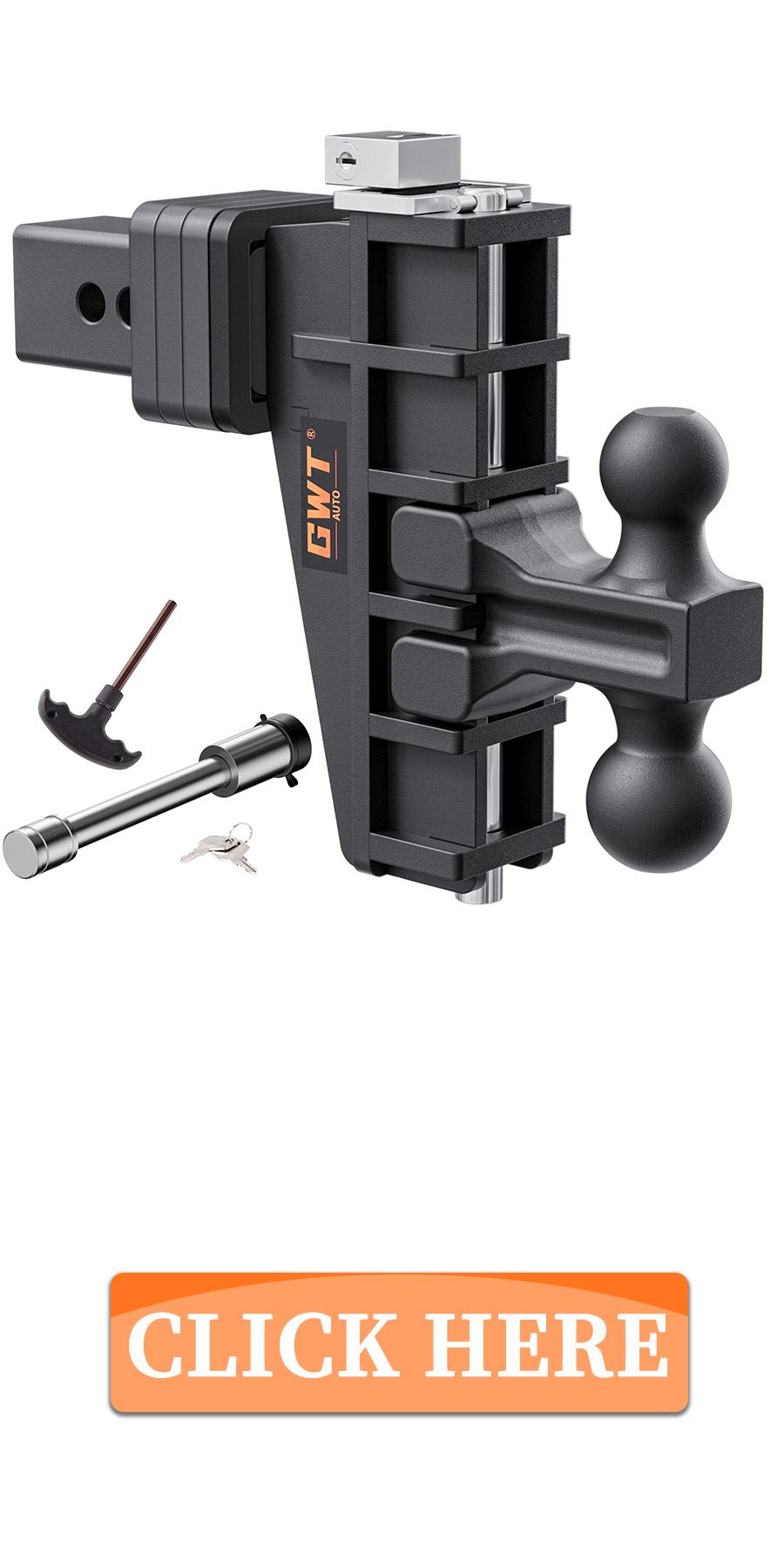 Dual-Ball Adjustable Trailer Hitch(2"&2-5/16"), Fits 2.5-Inch Receiver(Key point), 6 Inch Drop/Rise Drop Cushioned Hitch, 28,000 LBS GTW-Tow Hitch for Truck, Solid Ball Mount, Black, Heavy Duty Dual-Ball Adjustable Trailer Hitch(2"&2-5/16"), Fits 2.5-Inch Receiver(Key point), 6 Inch Drop/Rise Drop Cushioned Hitch, 28,000 LBS GTW-Tow Hitch for Truck, Solid Ball Mount, Black, Heavy Duty