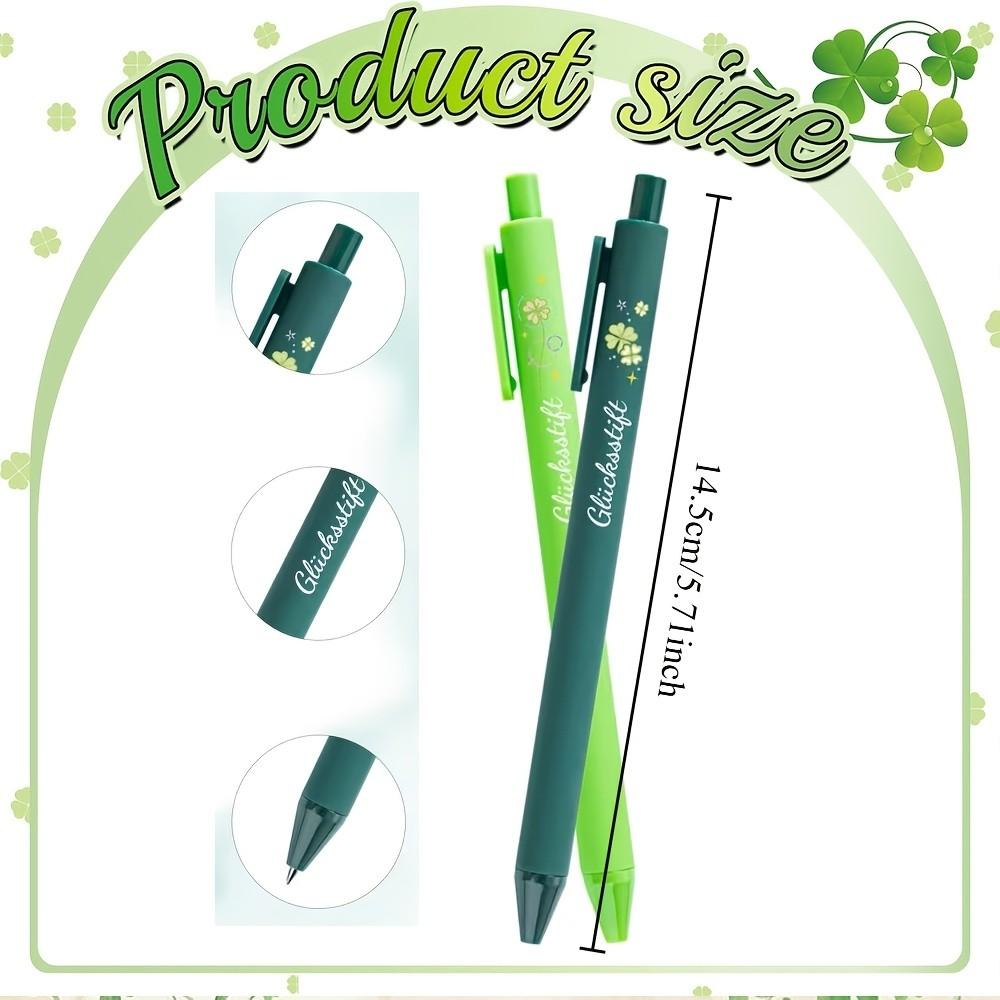 18/27/36 Pcs Four-Leaf Clover Element Pens - Ballpoint Pen Set, Black Ink, ABS Plastic Ballpoint Pens with Inspirational Sayings, Ideal for Employee Recognition - a Great Gift for Good Luck, Suitable for School