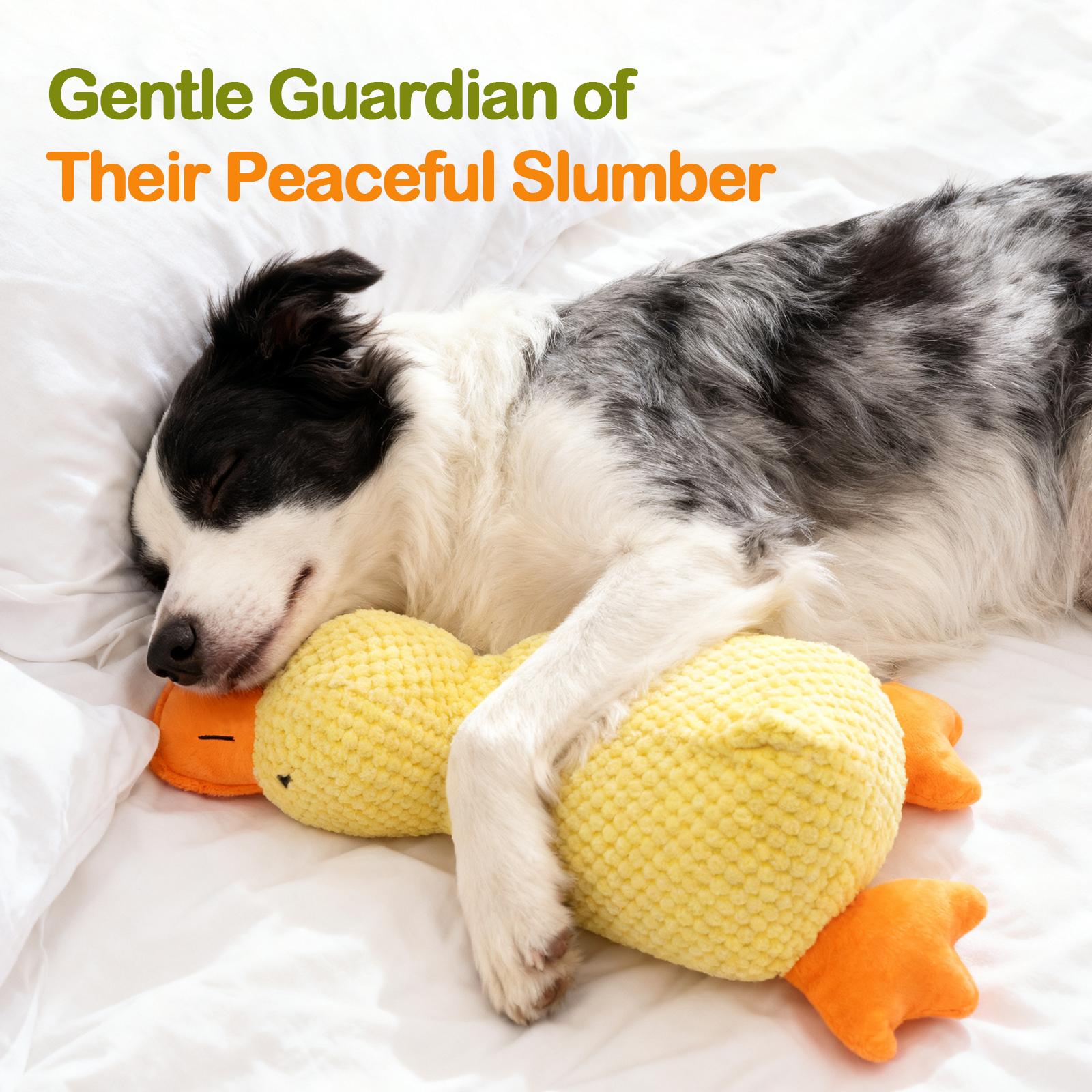 Dono Squeaky Dog Chew Toy，2025 New Interactive Duck Toy with Quack Sound for Dogs Teeth, Soft Stuffed.The perfect, durable companion for dogs of all breeds and sizes.(Yellow)