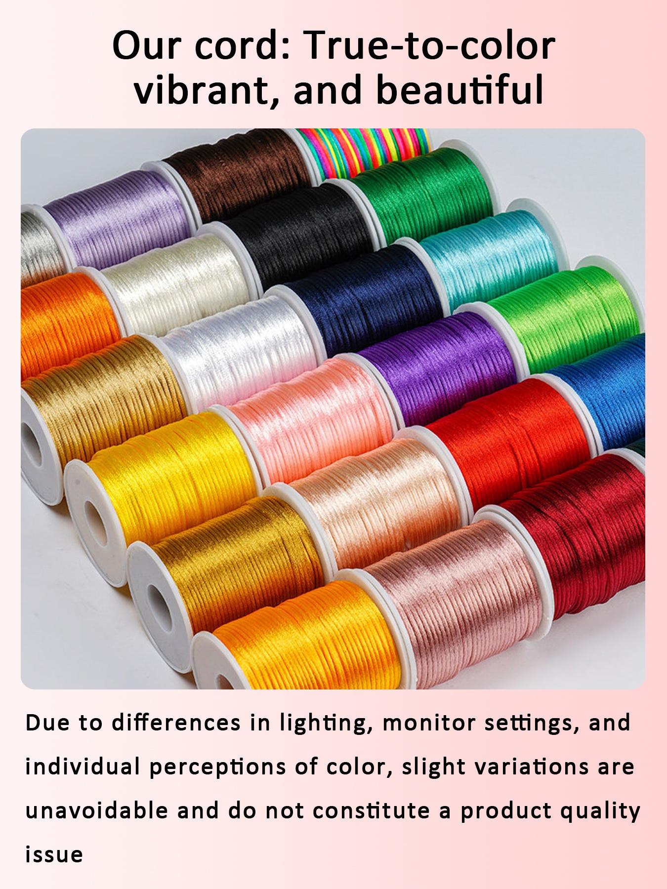 1.5mm X 70m Satin Nylon Cord String for DIY Bracelets, Necklaces & Jewelry Crafting, Beading, Ultra-Durable Versatility Macrame String Multi-Color Available