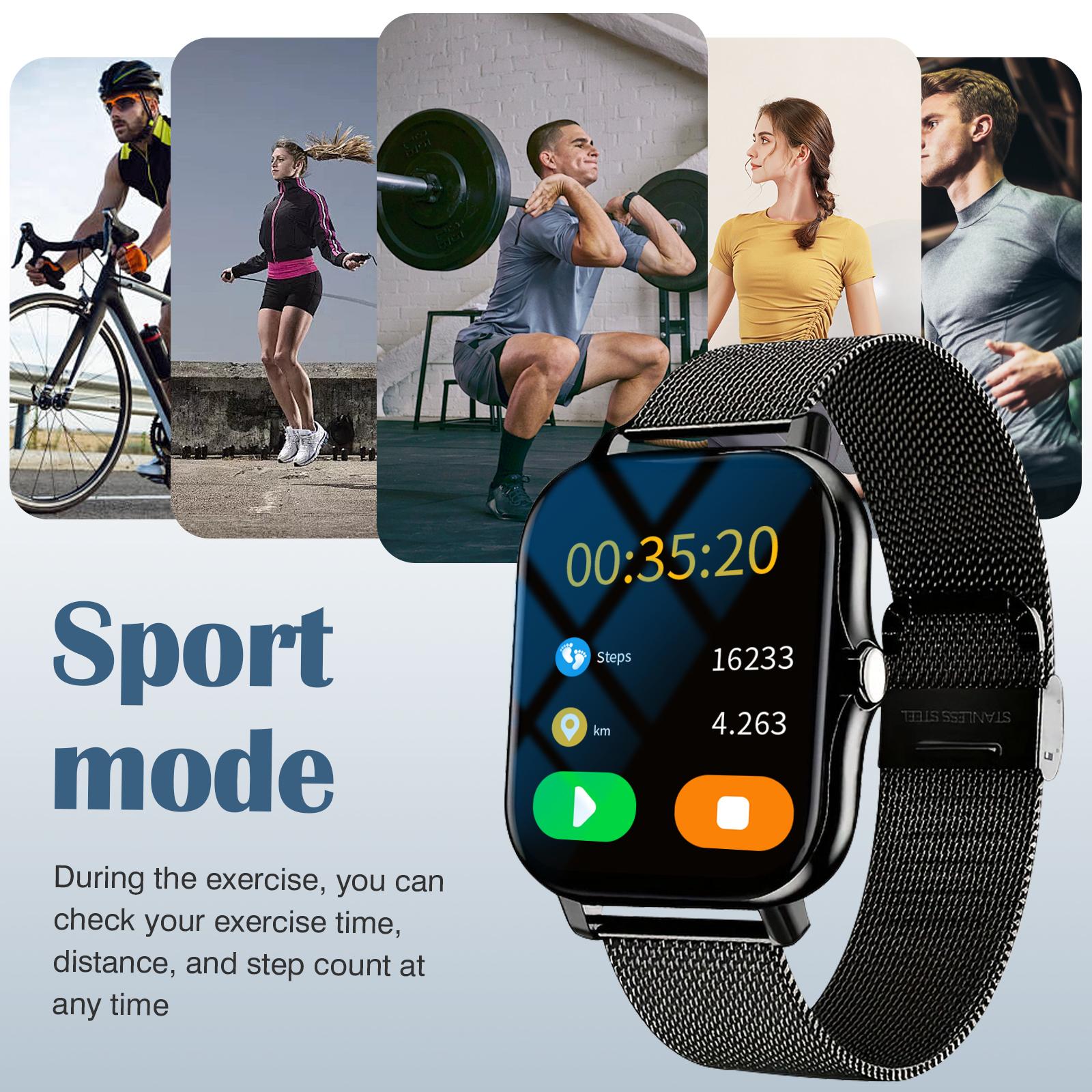 Smartwatch, Health Smart Watch - 2026 Unisex, Wireless Connection & Answer/Make Call, Pedometer Fitness Tracker, Multiple Sports Modes, Sedentary Reminder & Message Push, Multimedia Message Viewing, Alarm Clock, Remote Music Playback