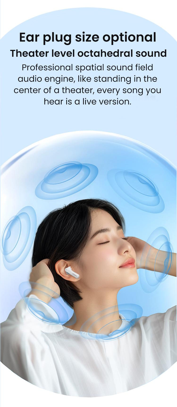 MINISO X50 Bluetooth Headphones True Wireless Earbuds 60H Playback LED Power Display Earphones IPX5 Waterproof in-Ear Ear buds with Mic