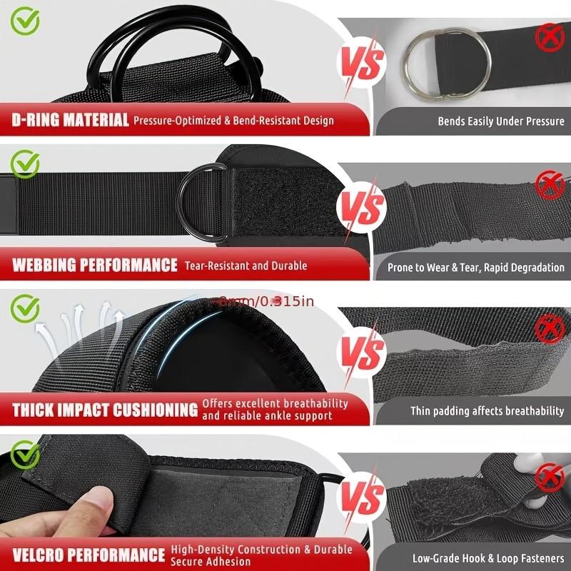 5-Piece Ankle Resistance Band Set with D-Ring, Leg Kick Training Cables, Butt Sculpting Equipment for Hip and Thigh Workout