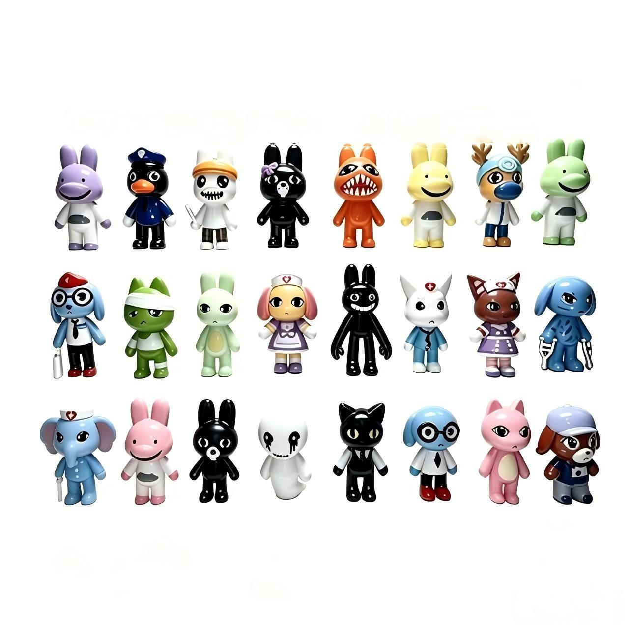 24-Piece Pet Hospital Figurine Set, Plastic Figurines, Office Shelf Decor, Halloween Desk Decoration, Non-Plated Precious Metal, Model Display Ornament