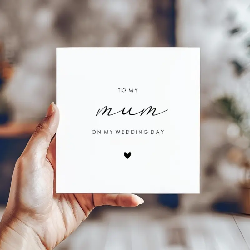 1 Personalized Mom Wedding Card – Card for Mom – Wedding Date – Card for Mom on My Wedding Day