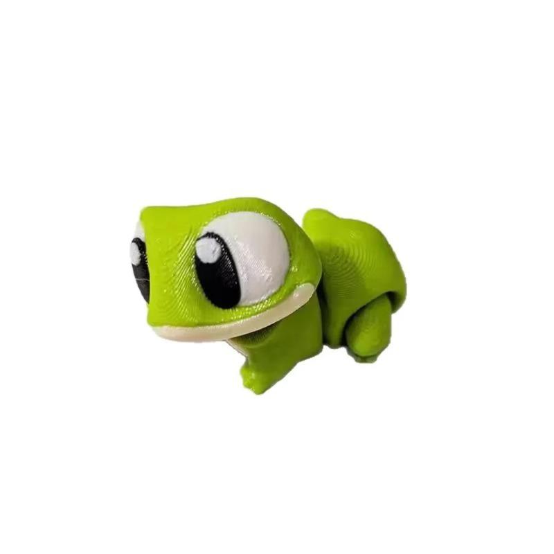 3D Printing Cute Big-eyed Frog Figure Toy Joints Movable Realistic Little Frog Animal Desktop Ornaments Toys for Children Gifts