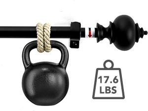 Deconovo Adjustable Heavy Duty Curtain Rod - Telescopic for Bedroom/Living Room, Easy Install (3/4" Steel, Brackets & Finials, Grommet/Tab)