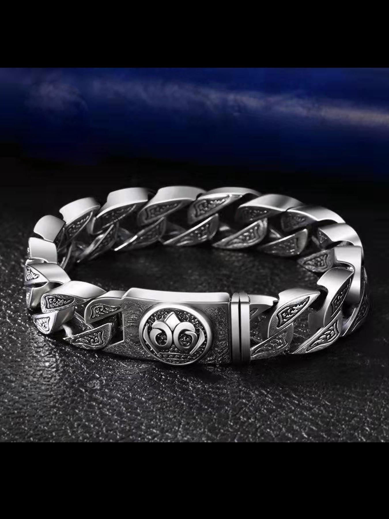 New Retro Men's Bracelet, Unique Fashion Motorcycle Friend Harley Totem Wristband, Bold and Rugged Style, Trendy Accessory for Men