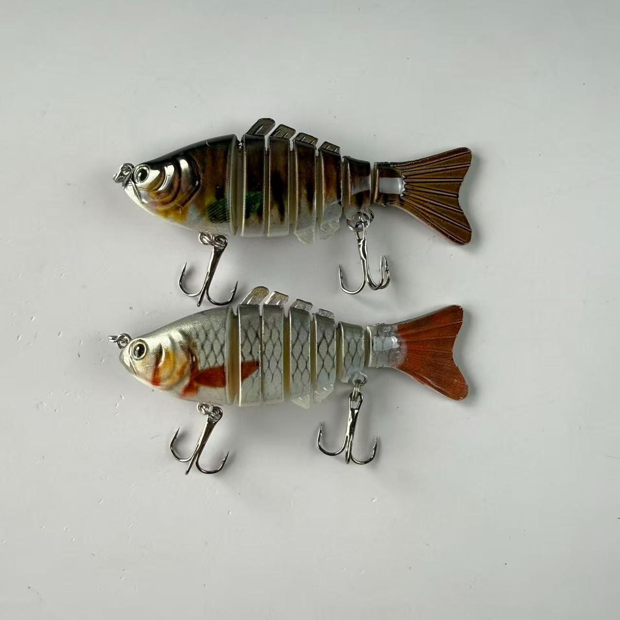 Large brand replica, popular, 2pcs, submerged simulation 7-section fish lure, fake bait, multi section hard bait for fishing, suitable for freshwater and seawater fishing accessories, fishing equipment and supplies