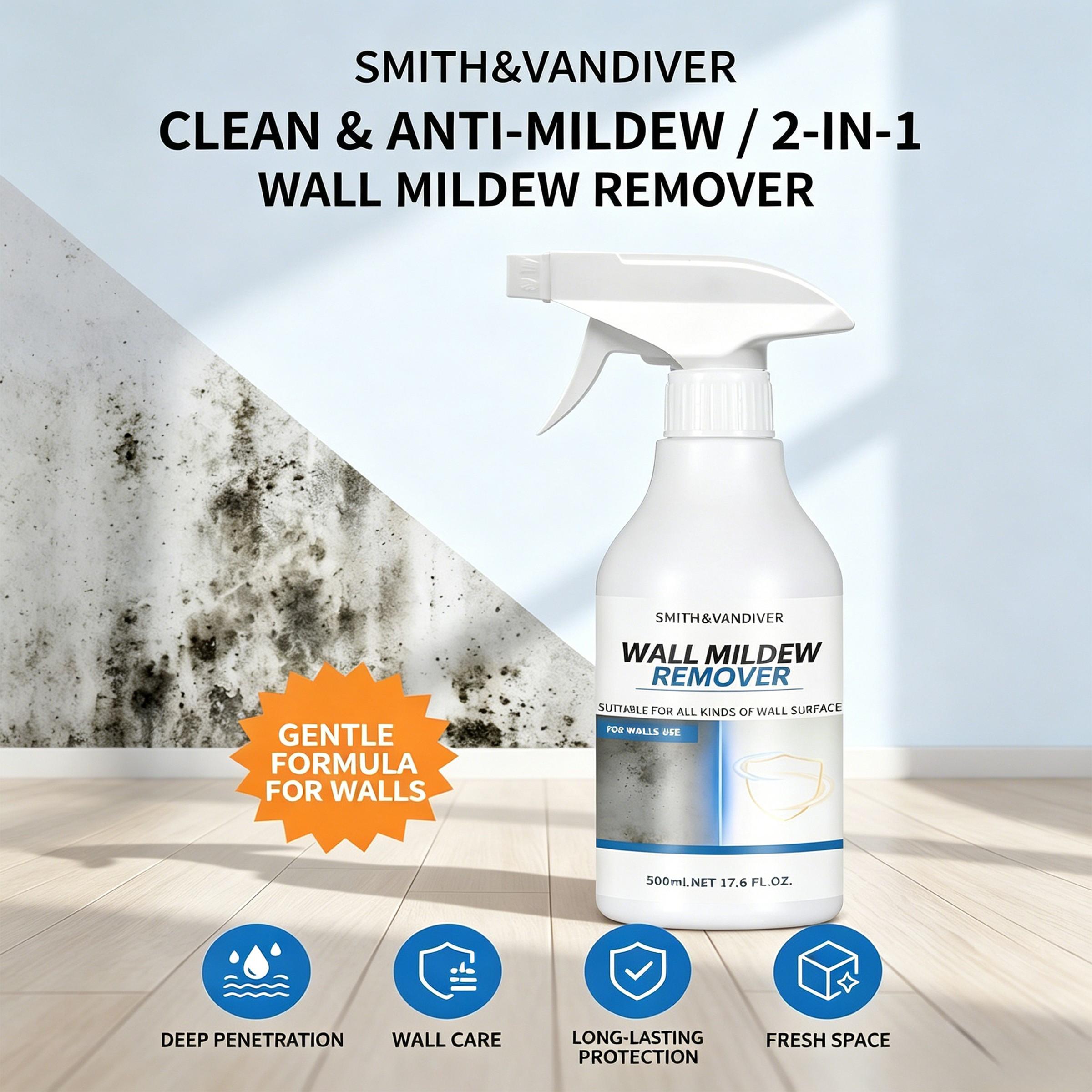 Mold Removal Spray (500ml), Mold Stain Remover, Household Cleaner, Home cleaning products, Rapidly eliminates mold and inhibits recurrence, Features germ-killing and dust mite-eliminating formula