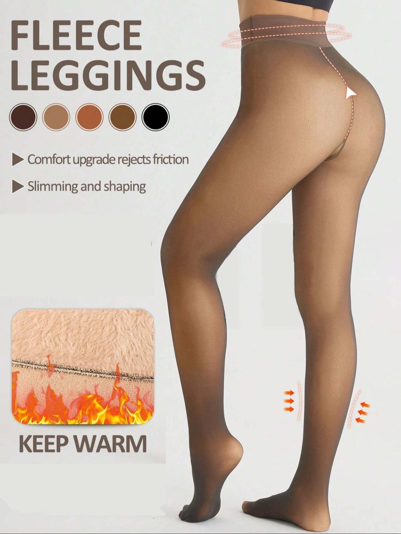 Fleece-Lined High-Waist Tights, 200g Thick Warm Leggings, Multiple Colors, All-Season Wear, Perfect for Cold Weather & Daily Use, Winter