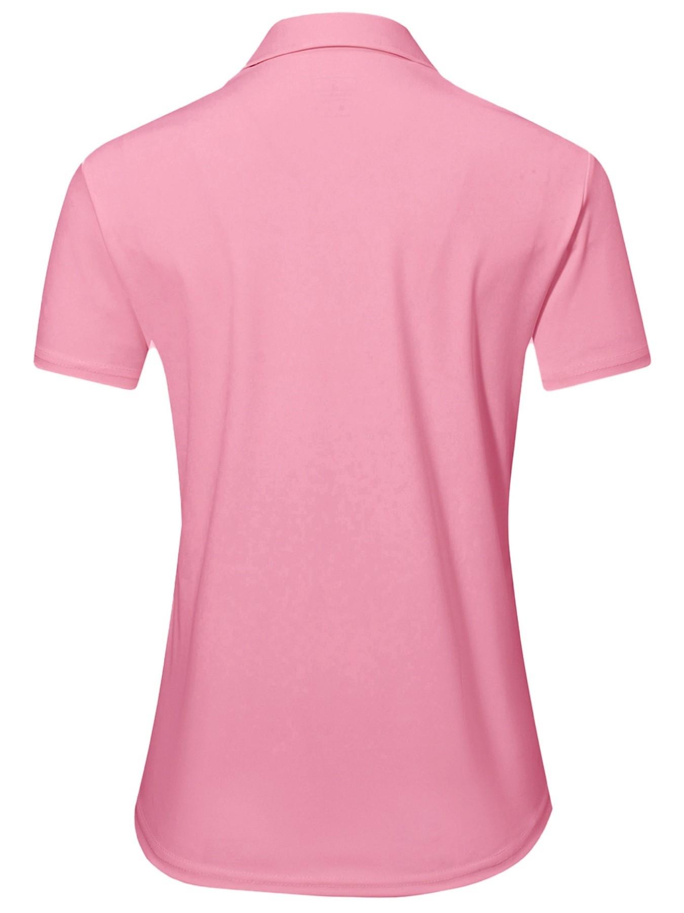 Women's Solid Color Sports Polo Shirt, Breathable Comfortable Short Sleeve Collared Top for Golf Baseball Tennis, Ladies Summer Sportswear