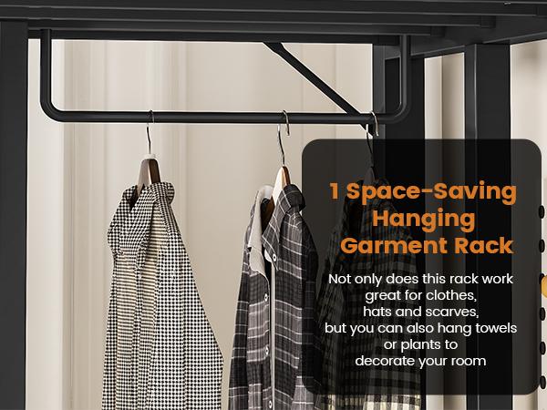 Hasuit Twin Size Loft Bed with Desk & Charging Station Metal Frame LED Lights 4 Storage Shelves 2 Fabric Drawers Safety Guard Clothes Rail Ladder for Students Assembly Required