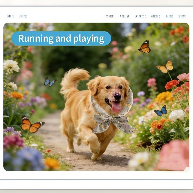 Stylish Cooling Solution!Pink puppy dog Cooling Bandana, Perfect for Walks & Outings