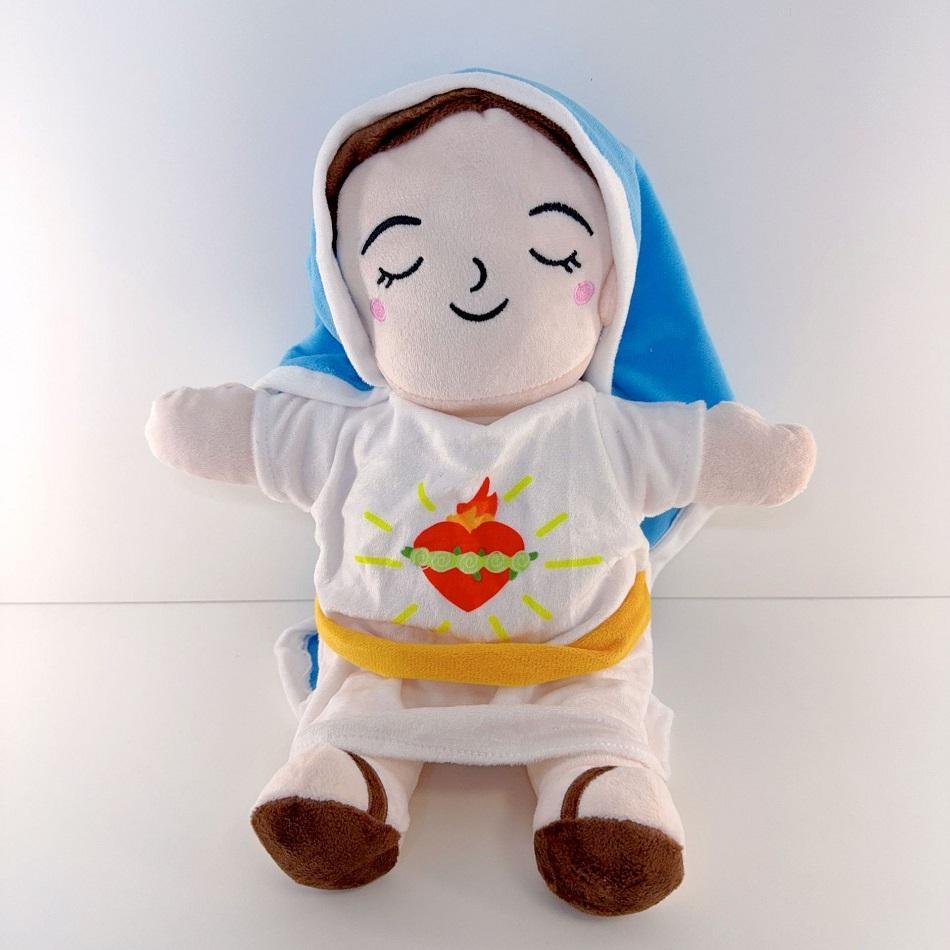 2026 New Children Music Soothing Breathing Doll Jesus Plush Toy Sleep Companion Toy Sound and Light Doll Holiday Gifts for Kids