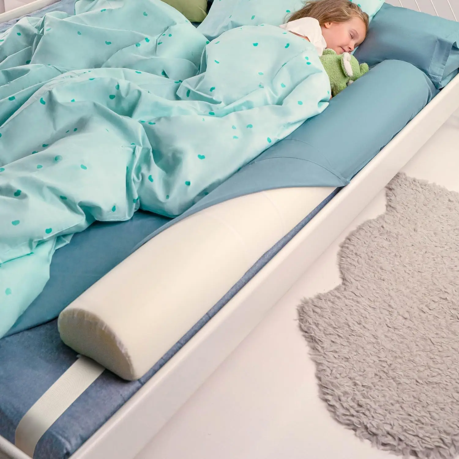 53-Inch Foam Bed Bumper for Toddlers, Universal Bed Rail for Queen, King, Twin, Full-Size Bed, Safe Bed Barrier for KidsGift