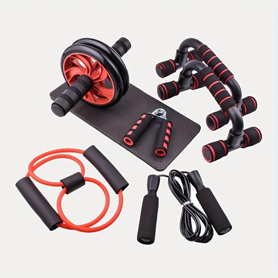 7-in-1 Home Gym Combo, Full-Body Exercise Set Including Ab Roller, Jump Rope, Hand Grip & Push-Up Stands, Portable Fitness Equipment for Indoor Workouts, Abs Training Equipment, Abdominal Workout Wheel