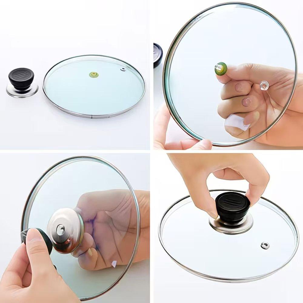 3 pieces of replaceable universal pot lid handles, heat-resistant pot lid handles, glass pot lid heads, kitchen accessories, pot lid caps, top beads