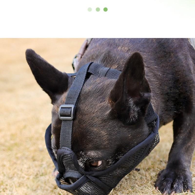 Breathable Dog Bite Proof Mouth Guard for Small Medium Large Dogs, Anti-Bark Pet Device, Prevents Chewing & Ingestion, Bulldog Specific