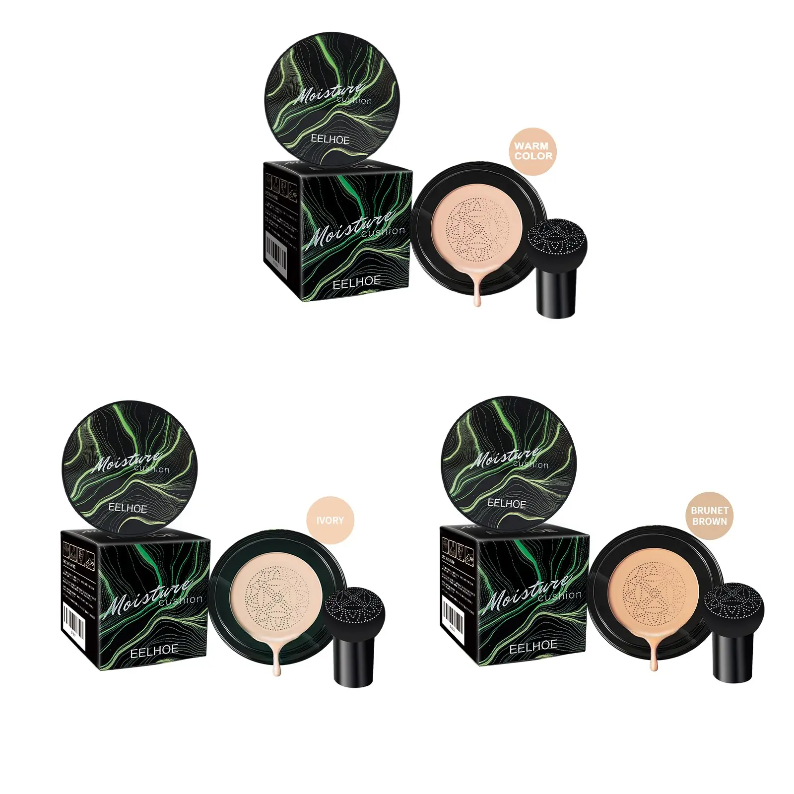 Eelhoe Mushroom Head Cushion Natural Bb Cream, Covers Facial Flaws, Brightens Skin, Natural Bare Makeup Foundation, Perfect for Daily Use