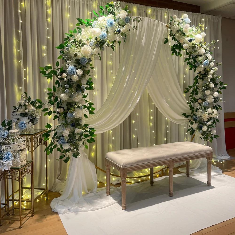 100cm Luxury White Rose Artificial Flower Row Wedding Table Centerpiece Flowers Backdrop Wall Arches Decor Party Stage Floral 100cm Luxury White Rose Artificial Flower Row Wedding Table Centerpiece Flowers Backdrop Wall Arches Decor Party Stage Floral