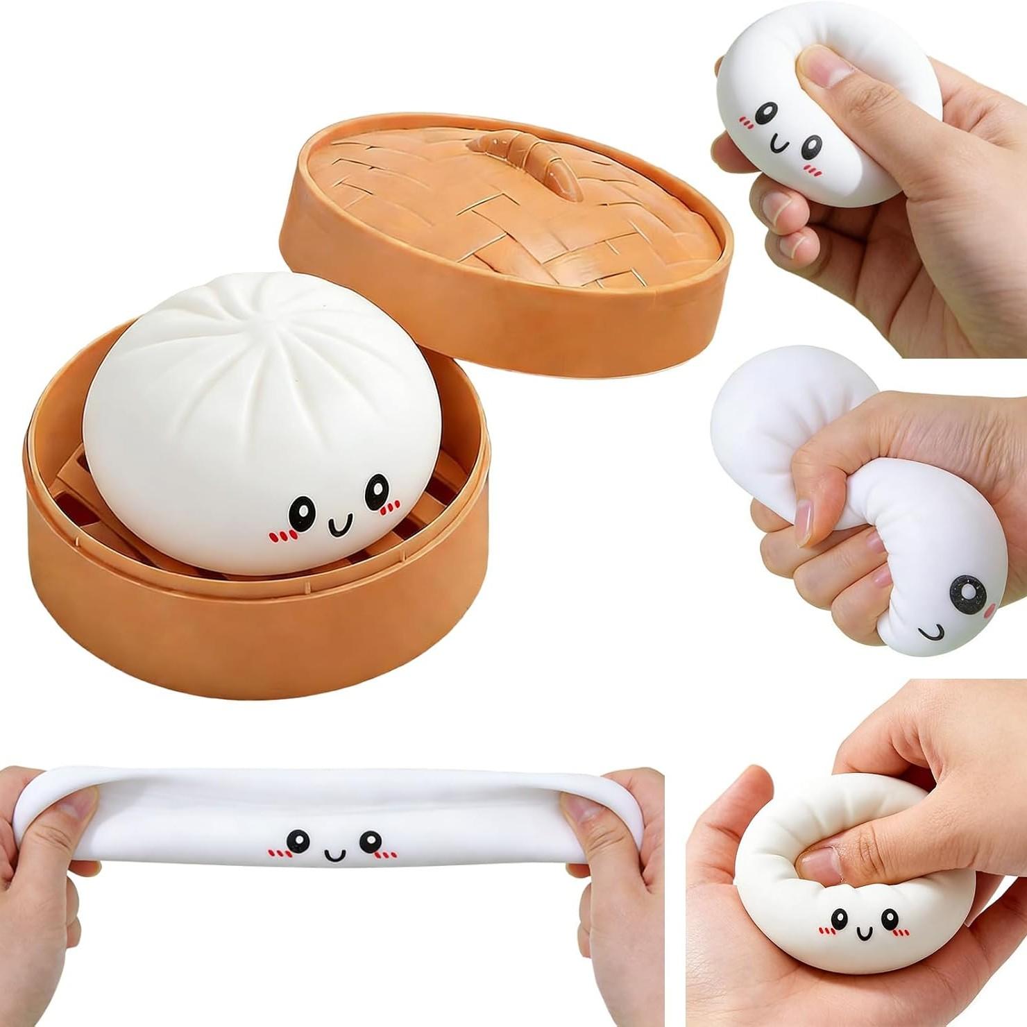 Elastic Baozi Pressure Ball Stress Relief Sensory Toy, Ideal for Kids and Adults, Perfect Birthday Party Gift, Compression Dough Ball